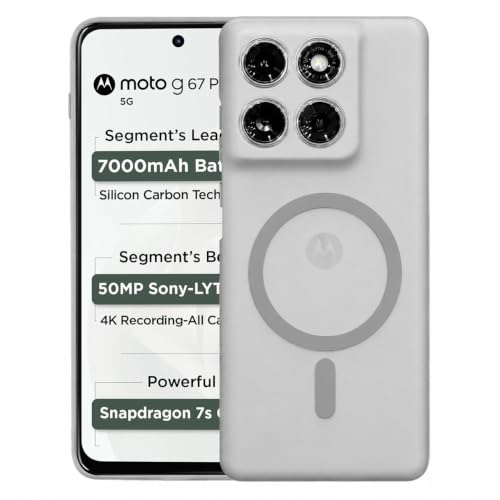 Image of DIZORO Matte Case for Motorola Moto G67 Compatible with MagSafe, Camera Lens Full Protection, Shockproof Translucent Frosted TPU Soft Phone Cover, Anti-Fingerprint (Grey)