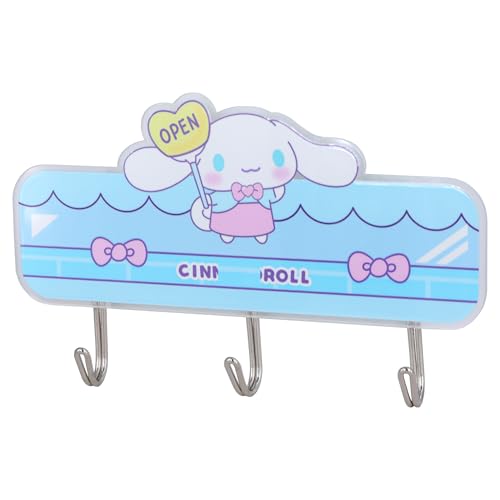 Roffatide Cartoon Cinnamoroll Hooks Wall Key Hooks for Hanging Kawaii Room Bedroom Bathroom Decor Creative Adhesive Hook for Scarf, Hat, Towel, Key, for Wall Hanging Decor