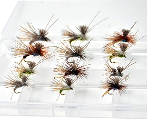 Outdoor Planet 12 AC Caddis Caddisflies/Mayfly/Attractor Nymph/Dragonflies and Damselflies/Stonefly/Hopper/Salmonfly/Dry Flies for Trout Fly Fishing Flies Lure Assortment