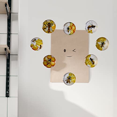 12Pcs Bumble Bees Refrigerator Magnets Crystal Glass Cute Honey Bee Magnet Gifts For Baby Shower Theme Decorations Dry Erase Whiteboard Fridge Office Kitchen Decor #TOP1