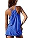 Zhiyouni Women's Summer Sleeveless Mini Dress V Neck Spaghetti Straps Athletic Built-in Shorts Sundress(KleinBlue-M)