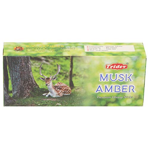 Image of Klassic Premium Bamboo Free Dhoop Sticks /Musk Amber-Guggal-Scented Dhoop Sticks for Meditation, Room and Mandir (Pack of 4)