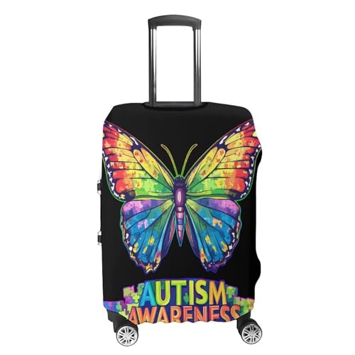Autism Awareness Butterfly Luggage Covers Washable Travel Suitcase Cover Elastic Baggage Protector4