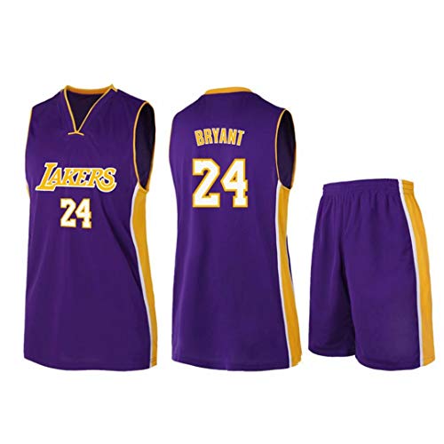 Hpparty Kobe NO.24 - Camiseta de Baloncesto para Hombre, sin Mangas, Chaleco y Pantalones Cortos