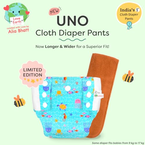 Image of SuperBottoms UNO Pull-up Pant Style Diaper | Cloth Diaper for Babies | Reusable, No Tapes, Easy to Wear, Designed for Active Little Ones | 3M - 3Y | Pack of 1