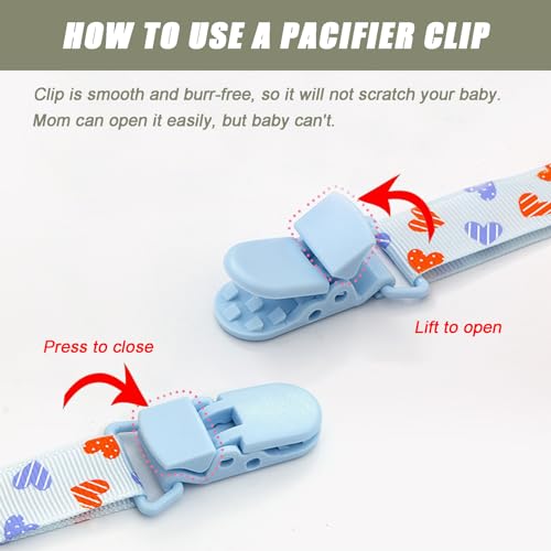 Image of 20-Pack Pacifier Clip Replacement Ends - BPA-Free Plastic Fasteners for DIY Baby Crafts, Sewing Bibs & Blankets Straps (3 /4 Inch, 10 Color)