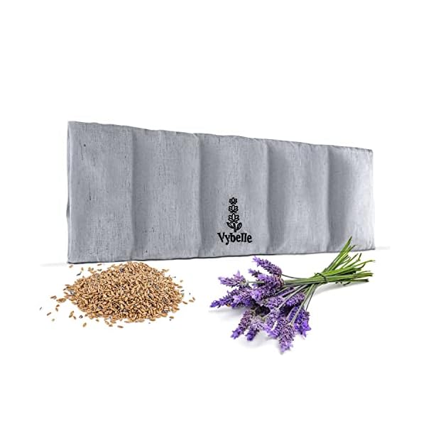 Vybelle® Körnerkissen (51x17cm) 5-Kammer Wärmekissen Mikrowelle [mit wohltuenden Lavendelblüten] Dinkelkissen mit…