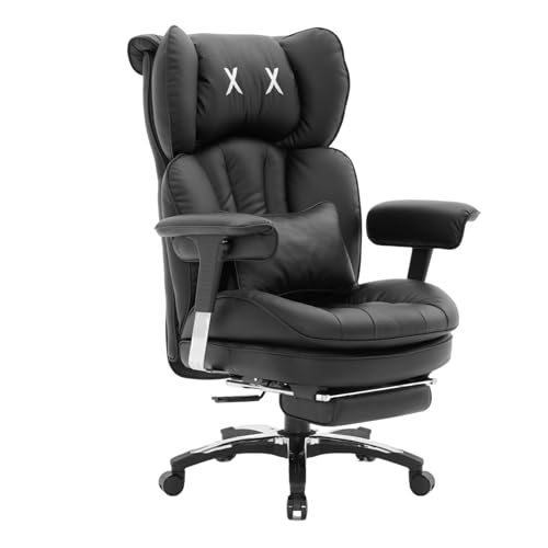 Efomao Bürostuhl, Ergonomischer Großer PU-Leder Chefsessel mit...