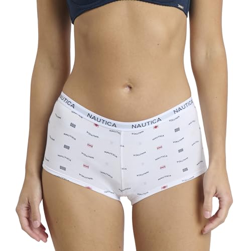 Image of Nautica Women's Cotton Boyshort Underwear Set, 5-Pack
