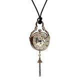Gehäusemaße: Durchmesser: 4,7 cm (1,85 Zoll), Dicke: 1,5 cm (0,6 Zoll), die Kettenlänge: 37,5 cm (14,75) / Uhr mit Kette an Ihrem Hemd oder Hose.