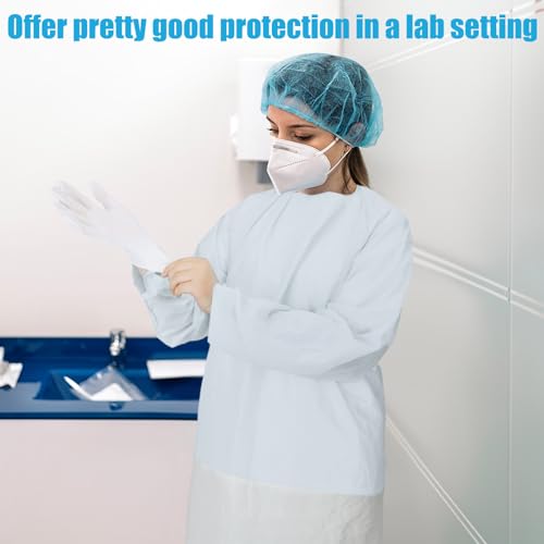 image for TrelaCo 20 Pack Isolation Gowns Disposable with Thumb Loops, Waist Tie