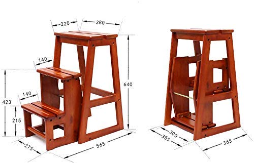 Preisvergleich Produktbild Massivholz Treppen Hocker, Trittschemel Multifunktionsküche Schritt Hocker Folding Haushalts Schritt Holzleiter Hocker Leiter, Walnuss Farbe lxhff (Color : Honey Color)
