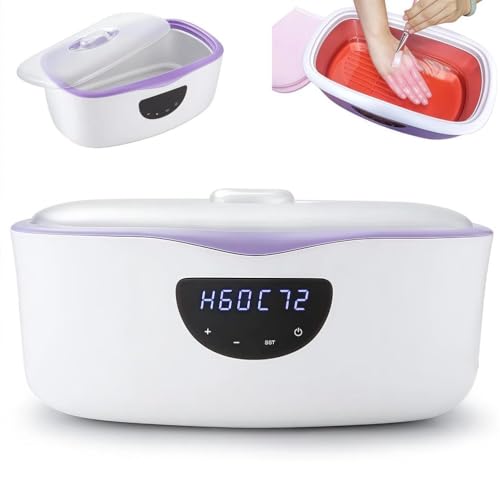 Mixtric MáQuina Parafina, Olla EléCtrica para Cera Aluminio 4000 Ml, Pantalla Led, Control TáCtil, Temperatura Ajustable 45 a 75 °C, Calentamiento RáPido, Dos Modos FusióN, para Manos y Pies,A