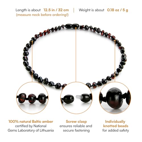 Amber Guru Baltic Amber Necklace (Authentic, Certified) - 12.5 inches - Unisex Jewelry - Polished or Raw/Unpolished Real Amber Beads - Proud to... - Image 2