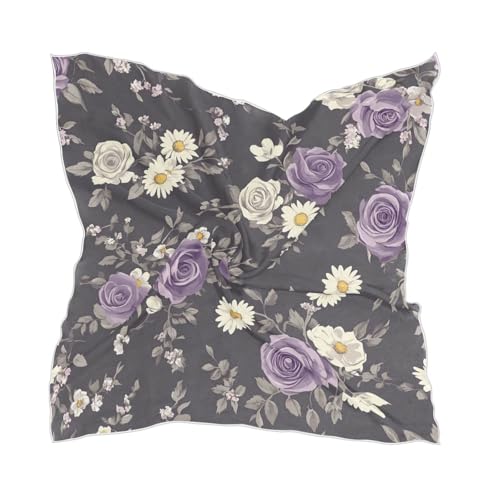 BOESI Doodle Purple Flower Pattern Women's Headband, 23.62