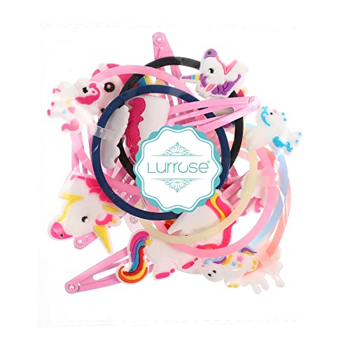 Lurrose 16 stks Eenhoorn Haar Clips Haarspelden Eenhoorn Armband Haar Ties Paardenstaart Houder Haaraccessoires voor Meisjes Vrouwen Maat M - Image 7