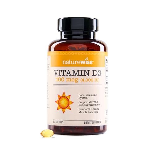NatureWise Vitamin D3 4000 IU Supplement Immune Support 360 Mini Softgels