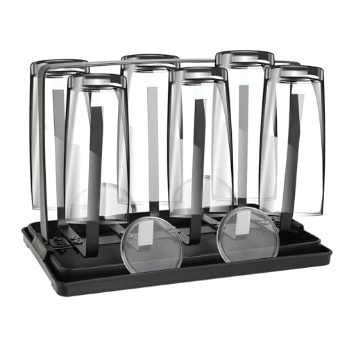 Atliberswo Scolabottiglie – Scola Borracce Multifunzionale – 6 Bottiglie in Acciaio Inox – Supporto per 6 Bottiglie – Scolabottiglie per Bottiglie Frizzanti, Bottiglie d’Acqua, Bicchieri e Tazze