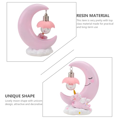 Lámpara de mesa decorativa luna de resina para dormitorio miniatura 3