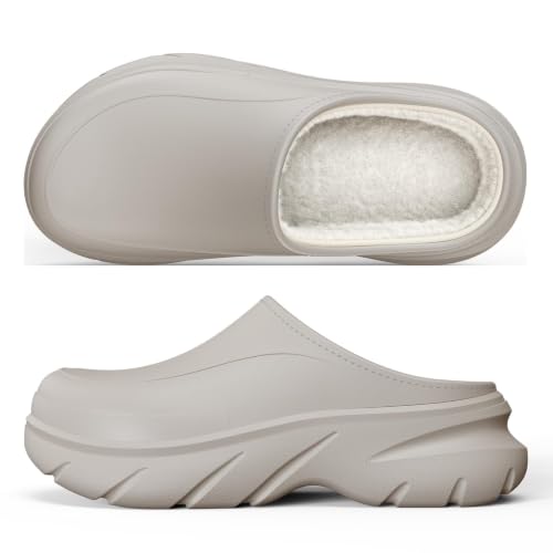 Image of Unisex Waterproof Winter Slippers for Outdoor, Fuzzy Lined Non-Slip Snow Boot House Shoes with Rubber Sole, Indoor Outdoor Comfort for Cold Weather