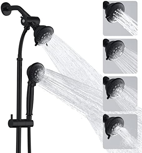HOMELODY Shower Faucet Oil Rubbed Bronze Shower heads Set, 5 Functions Shower head with Liftable Handheld Shower, Shower Faucet System Dual Shower Heads 60" Stainless Steel Hose & 4+4 inch Shower Area