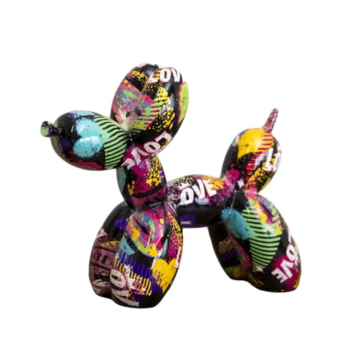 Darthome Grafitti Love Balloon Dog Ornament 20x17x8cm Resin Novelty Animal Mantel Decorative Figure