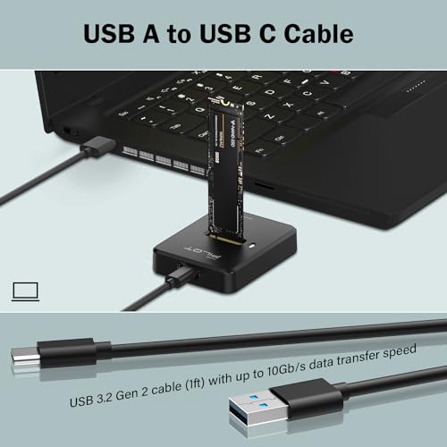 Image of Tool-Free M.2 NVMe & SATA to USB C Docking Station, 10Gbps SSD Reader Adapter for Data Rescue & External Storage, Supports M /B+M Key NVMe PCIe & SATA NGFF 2230-22110, for Laptop, PC