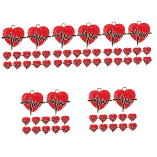 Pendentif émaillé cœur battant pour création bijoux DIY - Lot de 100
