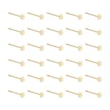 Craftdady 100pcs Stainless Steel Earrings Posts Flat Round Blank Pad Golden Earring Pin Studs Fit 3mm Rhinestone Earring Jewelry Making