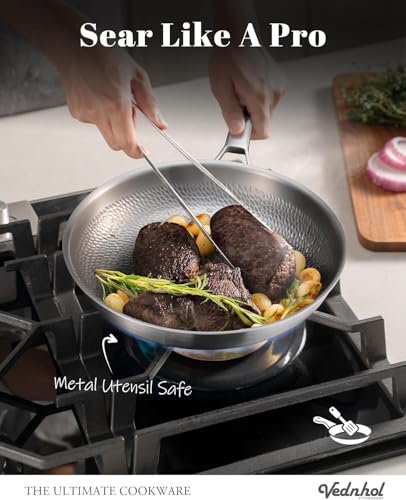 Image of Titanium Pans for Cooking, 8 /10 /12 Inch Non-Toxic Frying Pan with Lid