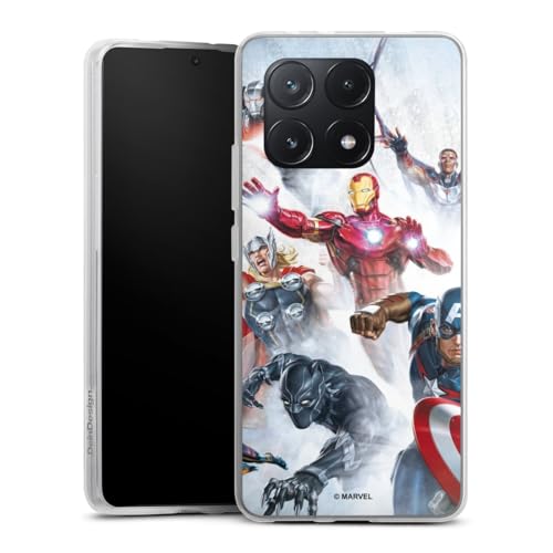 DeinDesign Silikon Hülle kompatibel mit Xiaomi Poco X6 Pro Case transparent Handyhülle Marvel The Avengers Offizielles Lizenzprodukt