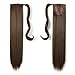 Onedor 24" Straight Wrap Around Ponytail Extension for Women. Premium Synthetic Fiber 120g-130g (8A-Light Chestnut Brown)