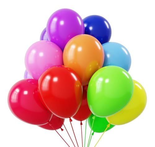 KBZVNAF Rainbow Balloons Latex Party Balloons - 50 Pack 12 inch Helium Assorted Bright Balloons for Wedding Baby Shower Birthday Party Decorations