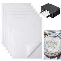 Bedruckbare Stickereipapier, 6 Blätter Stickerei Transferpapier, Stickfolie Bedruckbar, Maschinen Stickvlies, WasserlöSlich, Geeignet für Anfänger, zum Sticken, Drucken Oder Zeichnen von Mustern