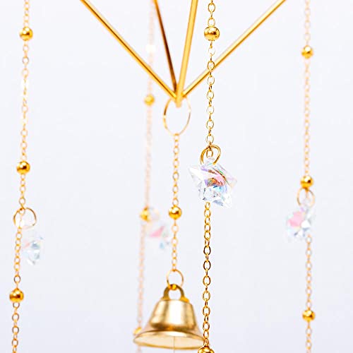 Apengshi Amethyst Healing Crystals Suncatcher Natural Crystal Double Pointed Hanging Small Bell Colorful Crystals Sun Catcher Handmade Home Decor Gift #TOP4