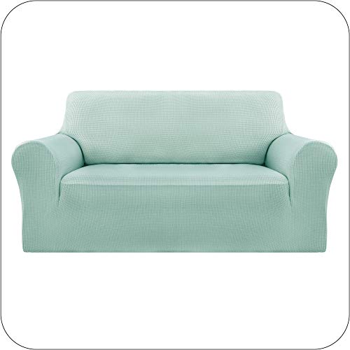 UMI by Amazon Funda Sofa Suave Elastica de Color Liso 2 Plazas Verde Claro