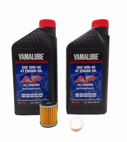 Image of Yamaha WR 250 R (2008-2020) all Models Oil Filter Change Kit Yamaha Part# 5D3-13440-09-00 and 2 Quarts All Purpose LUB-10W40-AP-12