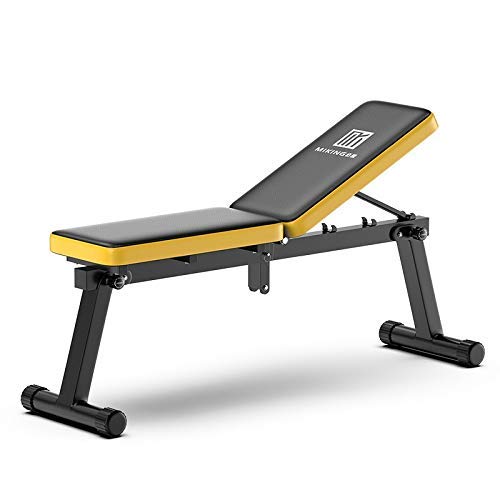 MIAO Multifunción Uso en el hogar Taburete con Mancuernas Gimnasio Banco de Pesas Plegable Tablero supino Ajustable al Aire Libre Volumen pequeño Fuerte y Resistente Fácil de almacenar62x36x36cm