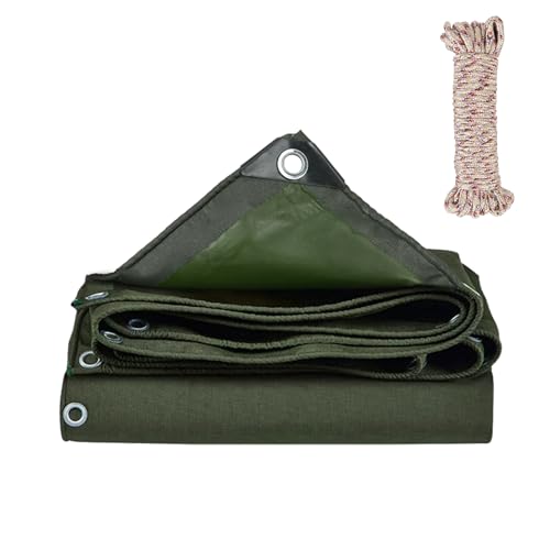 COEWUR Lona Impermeable 2x1 Verde 450 g/m² Lonas Impermeables Exterior con Ojales y Cuerda Resistente Desgarro y Sol Lona para Camión, Piscina, Tienda de Campaña, Sitio de Construcción