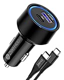 Car Charger, ZeeHoo Car Charger Adapter 5.4A/38W USB C Car Charger QC 3.0 & PD Dual Port Fast...