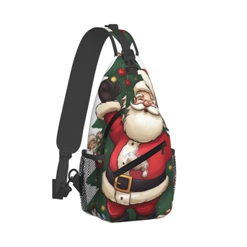 Bolso tipo Sling para hombre y mujer, bolso cruzado negro miniatura 7