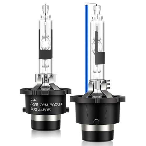 Erato D2R Xenon Brenner HID Scheinwerferbirnen, 8000K 35W Diamond Blau Birnen Xenon Entladungslampe Fernlicht 12V Xenon Ersatzlampe Scheinwerfer wasserdicht Auto HID Ersatz Kit,2 Stücke