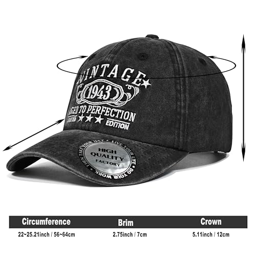 Image of 1926-1996 Birthday Gifts for Men Women,Personalized 30th-100th Birthday Ideas Gift,Parents Vintage Hat