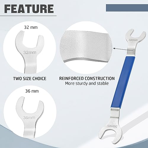 DASBET Fan Clutch Nut Wrench 32mm & 36mm Water Pump Fan Clutch Removal Tool Automotive Fan Clutch Wrench Compatible for BMW Ford GM