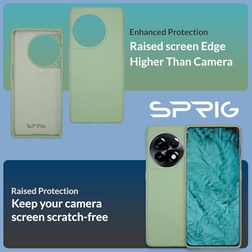 Image of SPRIG Compatible with OnePlus 11R 5G Premium SilkTone Back Cover Drop Tested Shock Proof Mobile Case for Men, Women, Boys and Girls with Camera Protection (Mint Green)