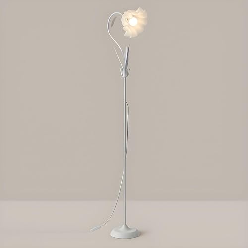 Miniatura 9 de RUNNUP Lámpara de pie moderna, lámpara alta con forma de flor de 1 luz con pantalla acrílica, lámpara alta para sala de estar, dormitorio,