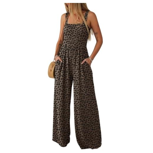 Lepunuo Women Casual One Piece Overall Summer Elastic Strap Jumpsuit