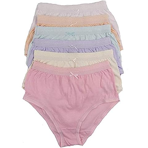 COTTONIQUE Ladies 6 Pairs of Full Cotton Briefs in Choice of Colours 36-54" Plus Sizes (40-42" (12-14), Assorted Pastels) Cover