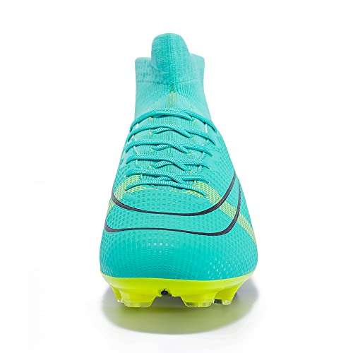 Breooes Men’s Soccer Cleats Football Boots Professional Training Turf Mens Outdoor Indoor Sports Athletic Big Boy's Sneaker Size 9.5 Blue #TOP4