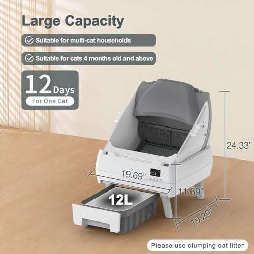 Lohhuby Automatic Cat Litter Box Self-Cleaning – App Control & Anti-Pinch Safety — view 5